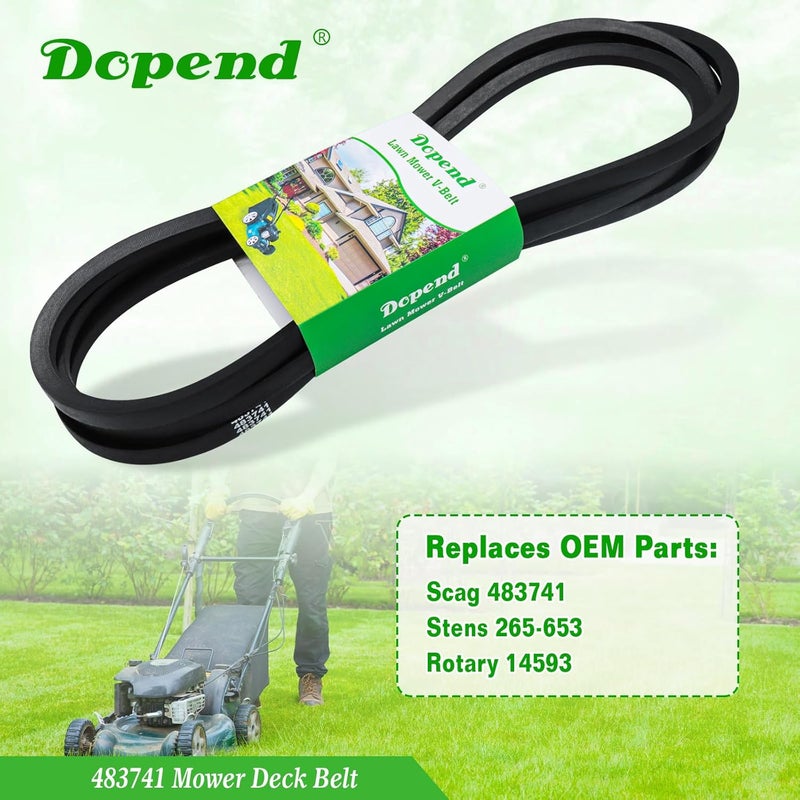 Dopend 483741 Mower Deck Belt 5/8'' x 137'' for Scag Cheetah SCZ61V, SCZ72V, Turf Tiger STT-28CAT-SS, STT61V, SMT-72V with 61 inch Deck, Replaces 483741 Scag Belt - Image 3